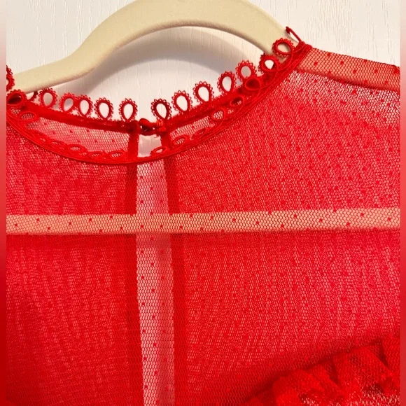 Three Floor Couture Red Dress - Picture 3 of 11